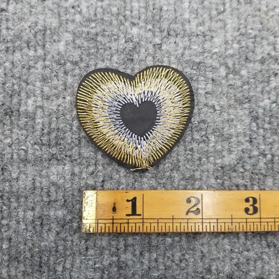 Heart Patch Black Gold Silver