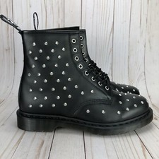 Botas Dr Martens 1460 Stud Wanama Combat 8 Ojos Cuero Negro Para Hombre Talla 13