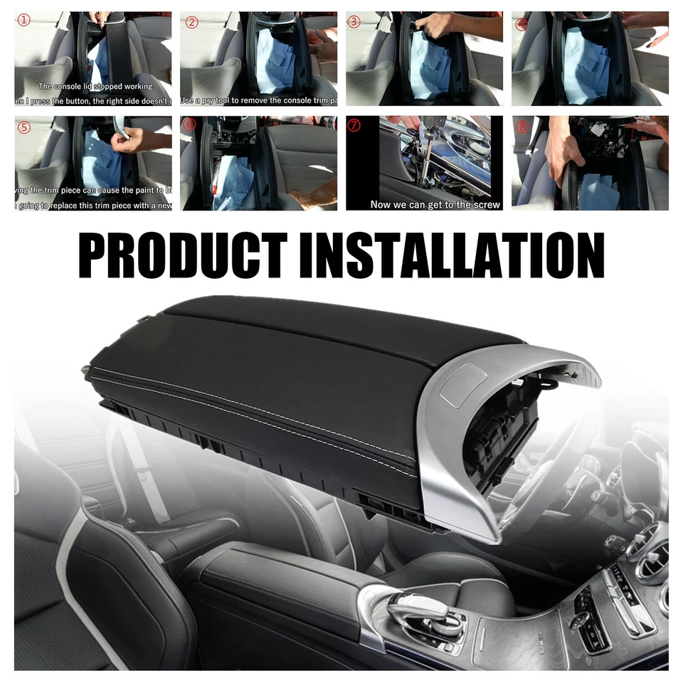 Reposabrazos tapa almacenamiento consola central delantera para Mercedes-Benz GLC43 AMG 2017-2020 Foto 3 de 4