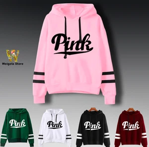 Trendy Women's Long-Sleeved Hoodie-Casual Lazy Style Pink Sweatshirt - Picture 1 of 14