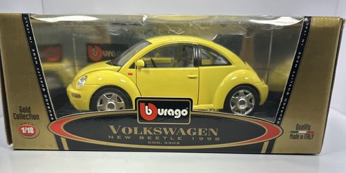 BURAGO 1/18 SCALE 1998 VOLKSWAGEN BEETLE “YELLOW VERSION” - Picture 11 of 12