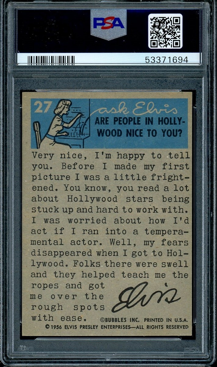 1956 Elvis Presley #27 Swinging Low PSA 8 | eBay
