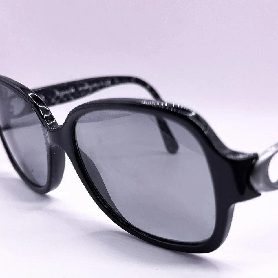 COACH Rectangle Sunglasses Womens Black Gray Monogram Logo Script READ - Image 4 of 4