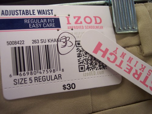 Girls IZOD $30 Navy or Khaki Uniform Stretch Skinny Pants Size 4 - 16 - Picture 7 of 7