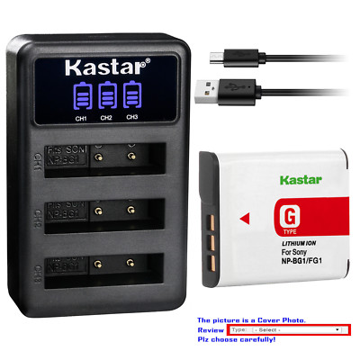 Kastar Battery Triple Charger for Sony NP-BG1 Sony Cyber-shot DSC-HX10 Camera