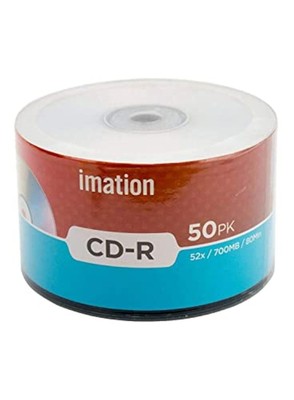 50 Pack Imation CD-R 52X 700MB/80Min Branded Logo Blank Media Recordable Data...