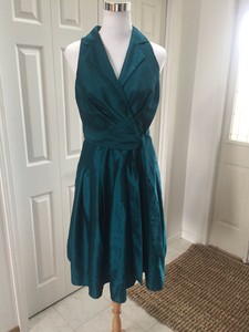 teal fit and flare dress