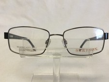 STETSON 279 DESIGNER Eyeglasses FRAMES Spring Hinges Black Silver NEW Old Stock