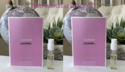 x2 CHANEL Chance Eau Fraiche Women Perfume Cologne SAMPLE 1.5ml  .05fl oz Carded