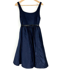 Alice + Olivia Dress Size 4 Womens Navy A Line Velvet Petticoat Tutu Full Skirt