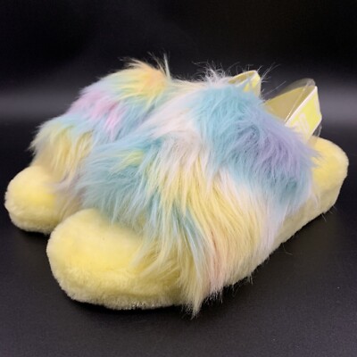UGG FLUFF YEAH SLIDE SLIPPER LEMONADE TIE DYE SLINGBACK SANDALS WOMENS US 7