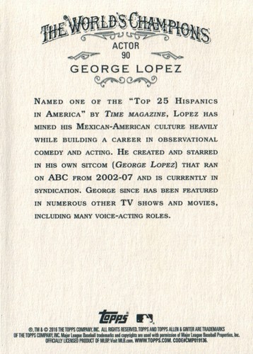 2016 Topps Allen & Ginter #90 - George Lopez 16-318 - Picture 2 of 2