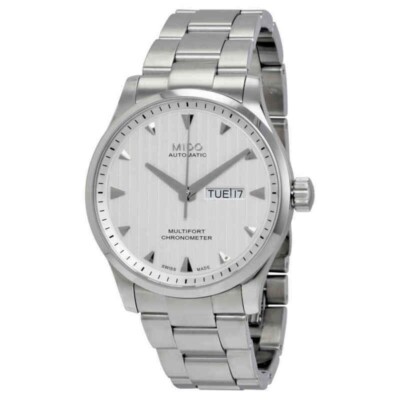 Mido Multifort Automatisch Armbanduhr Silber Wahlschalter Zertifikat Cosc
