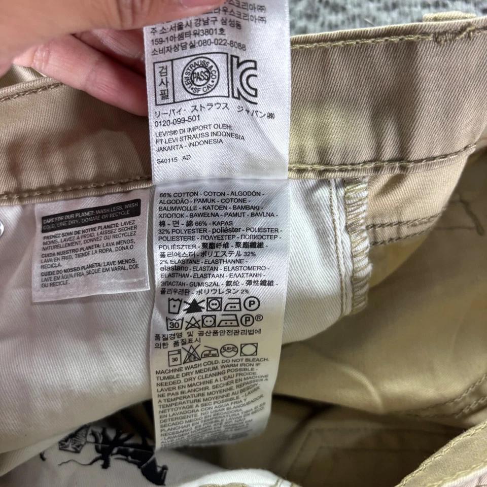 Pantalones chinos Levis 511 para hombre 30x30 beige mezcla de algodón elásticos ajustados ropa de trabajo Foto 3 de 4