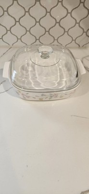 Corning Ware Pastel Bouquet A-10-B 2.5 Quart Square Casserole Baking w/Pyrex Lid