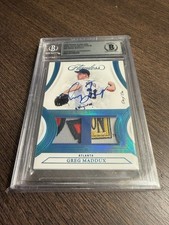 2022 PANINI FLAWLESS DUAL PATCHES PLATINUM 1/1 GREG MADDUX Auto BGS Authentic 