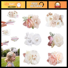 Flower Hair Clip for Baby Girl - Lightweight Bow, Fully Lined Alligator Clip, To