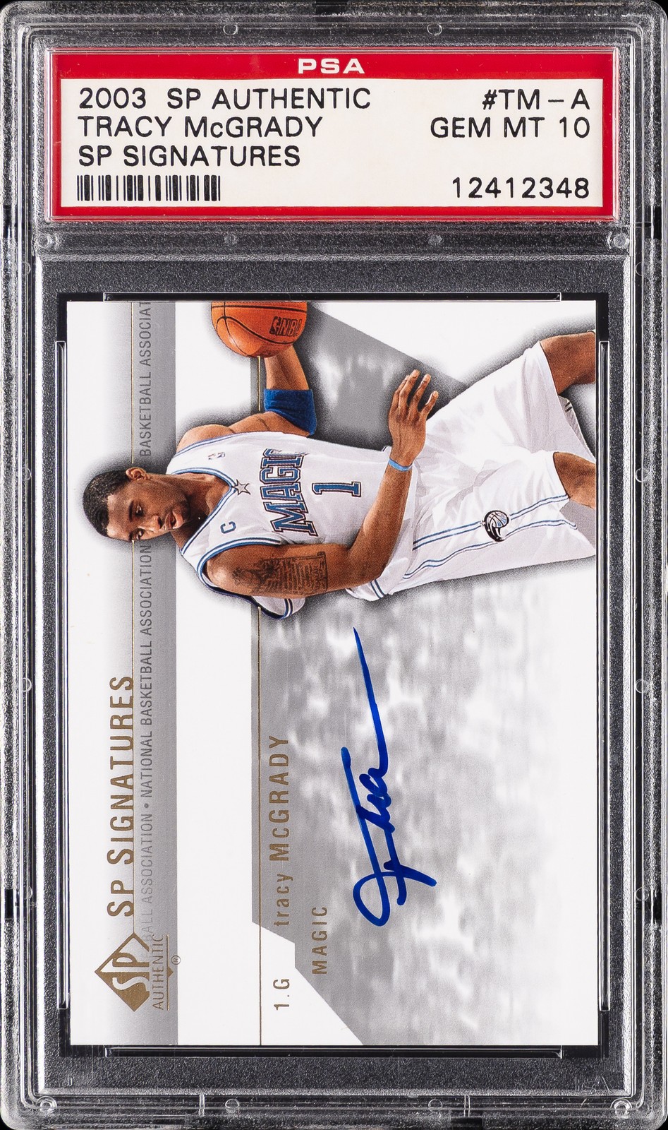 Tracy McGrady #TM-A Basketball Cards 2003 SP Authentic Signatures trading card — raw and PSA graded price guide