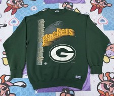 Vintage Green Bay Packers Crewneck Green Color Sweatshirt