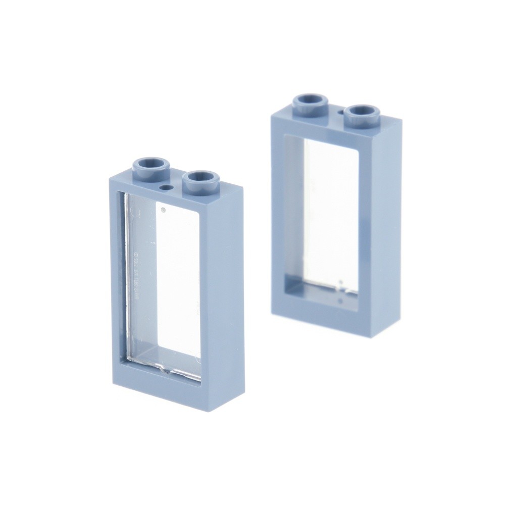 2X Lego Window Frame 1X2X3 Sand Blue Transparent White 60602 60593