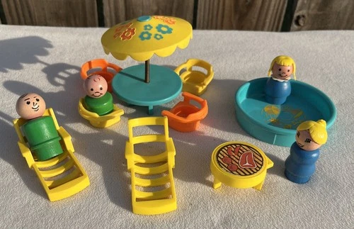Fisher Price Little People Play Family Rooms 909 Patio Furniture Vintage 70s