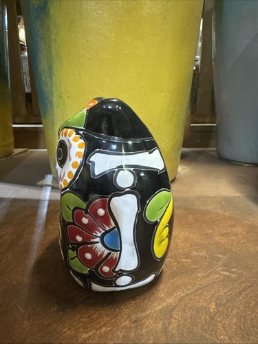 Figura messicana Talavera gufo animale giorno dei morti arte ceramica 5" - Foto 4 di 6
