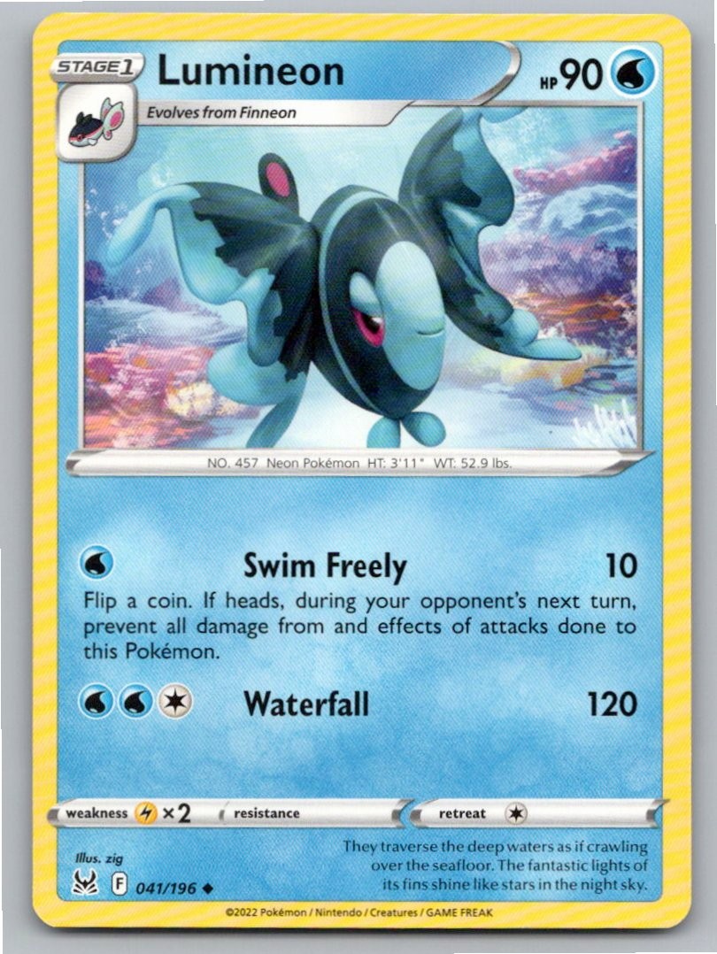 2022 POKEMON LUMINEON LOST ORIGIN 041/196 UC NM A59829 FREE S&H