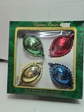 Vintage Commodore Christmas Classics Hand Decorated Glass Teardrop Ornaments (4)