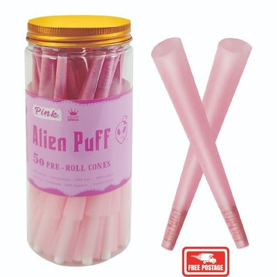 Alien Puff King Size vorgerollte rosa Zapfen (50 Zapfen pro Glas)