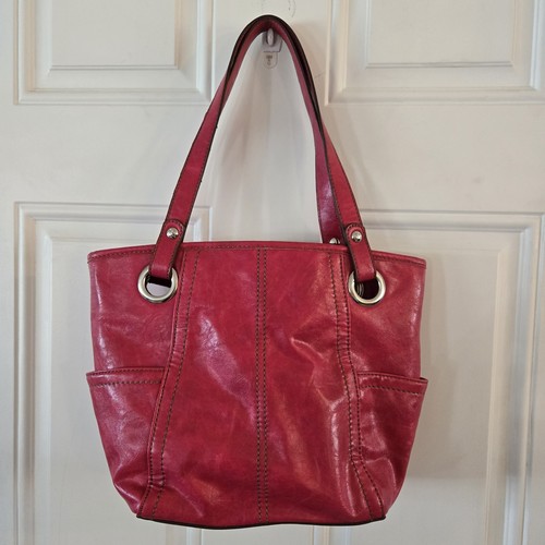 Vintage Relic by Fossil Hot Pink Faux Leather Shoulder Bag Purse Handbag Y2K - Picture 2 of 7