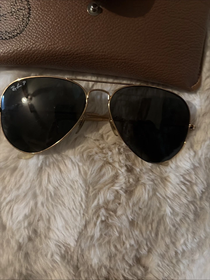 Очки солнцезащитные Ray-Ban Aviator 62014 винтажная золотая оправа с чехлом - Изображение 2 из 3