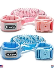 Dr.meter 2 Pack Anti-Lost Toddler Safety Leash, 8.2ft Pink & Blue Harness Set
