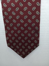 Bert Pulitzer Silk Tie Maroon with A Paisley Pattern Made In The USA