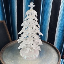 Vintage 11.5  Textured Acrylic Clear Christmas Tree. Sparkly  Unique.