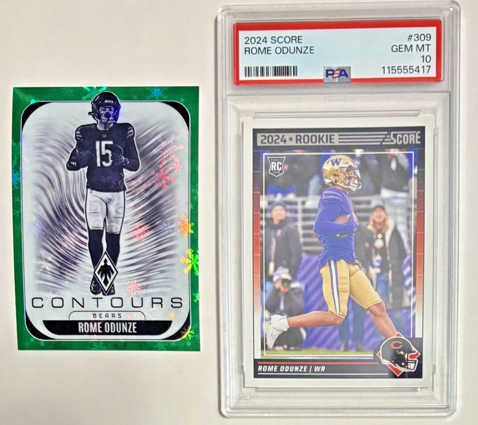 Panini 2024 Score Rome Odunze Rookie #309 PSA 10 Chicago Bears