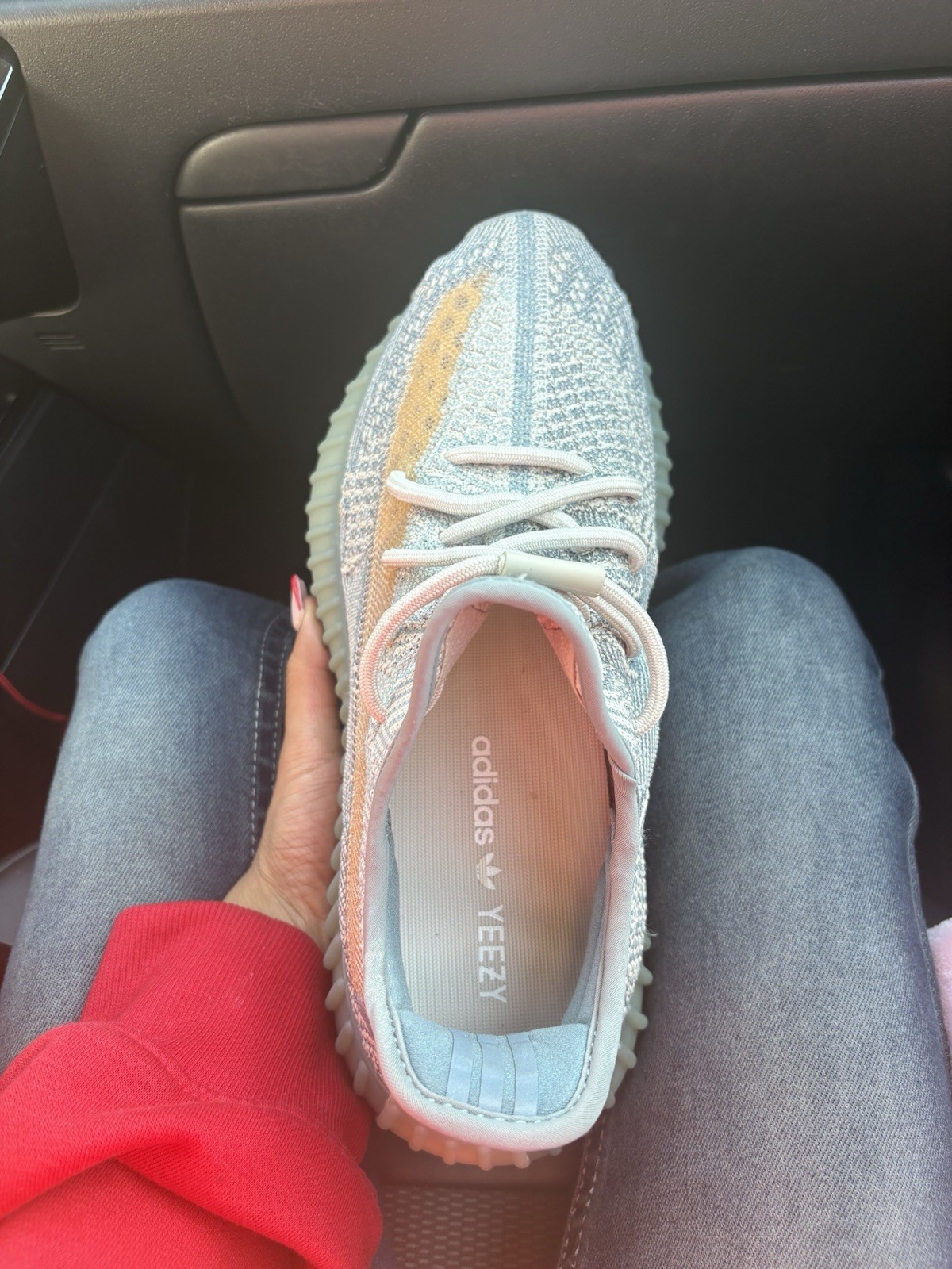 adidas Yeezy Boost 350 V2 Israfil FZ5421 Gray Orange Primeknit Low Top 2020 thumbnail 3