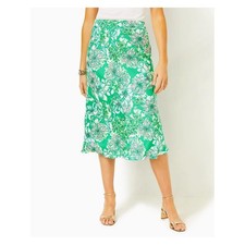 NWT Lilly Pulitzer Green Floral Rennox Midi Skirt in Spearmint Blossom Views 10