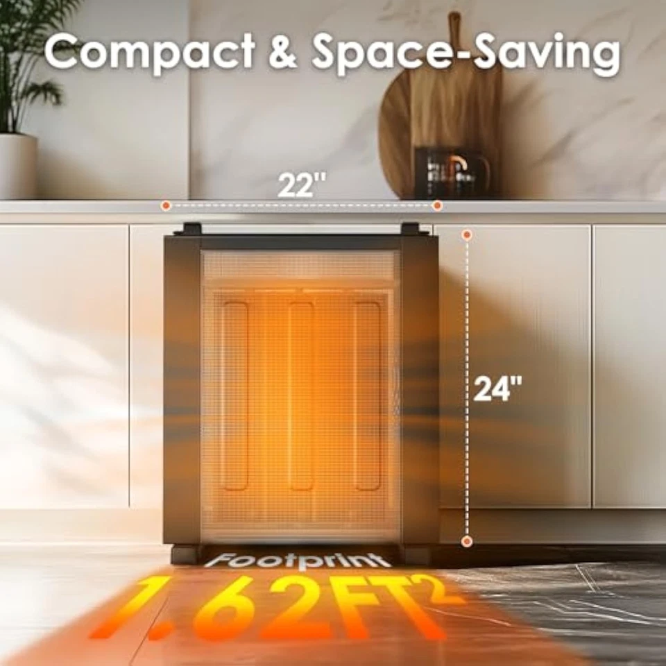 Airchoice 1500W Convection Mica Infrared Heater 1500W  Thermostat Remote 12H Tim - Image 2 of 4