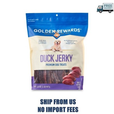 Golden Rewards Duck Flavor Premium Dry Jerky Treats for All Dogs, 32 oz