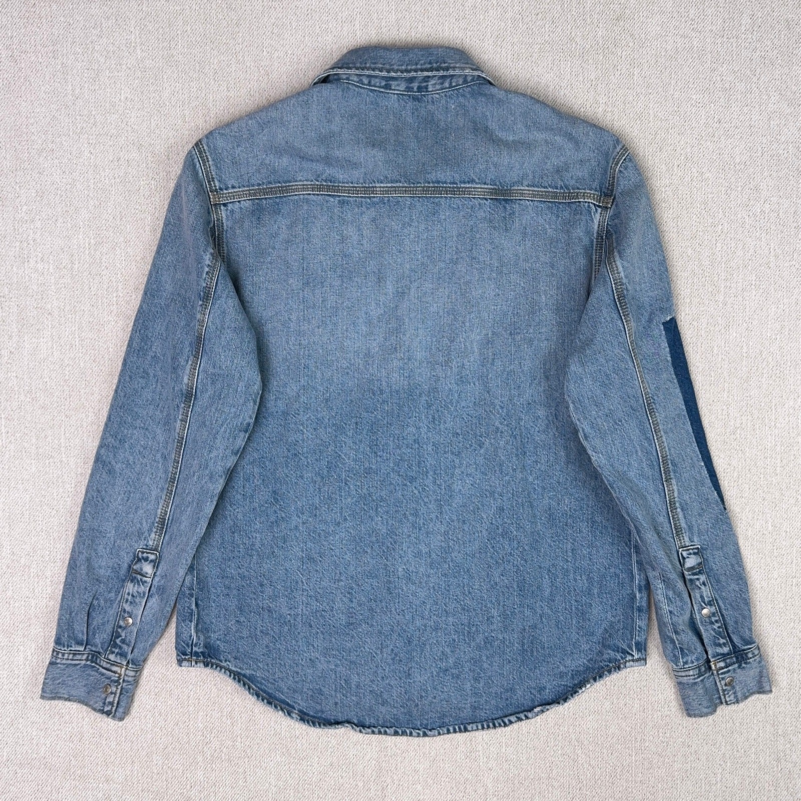 Calvin Klein Jeans Patchwork Snap Denim Shirt Jac… - image 7