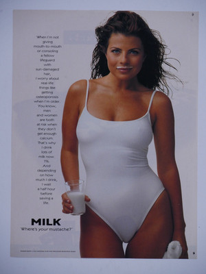 Yasmine Bleeth 1996 Milk Mustache Vintage Original Print Ad 8.5 x