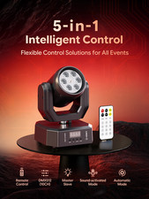 Mini 6 Beam LED Moving Head Light 80W DMX512 Sound Active For Birthday Party US