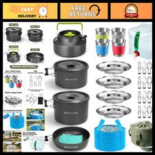 29pcs Camping Cookware Set, Non-Stick Lightweight Pots & Pans, Collapsible Water