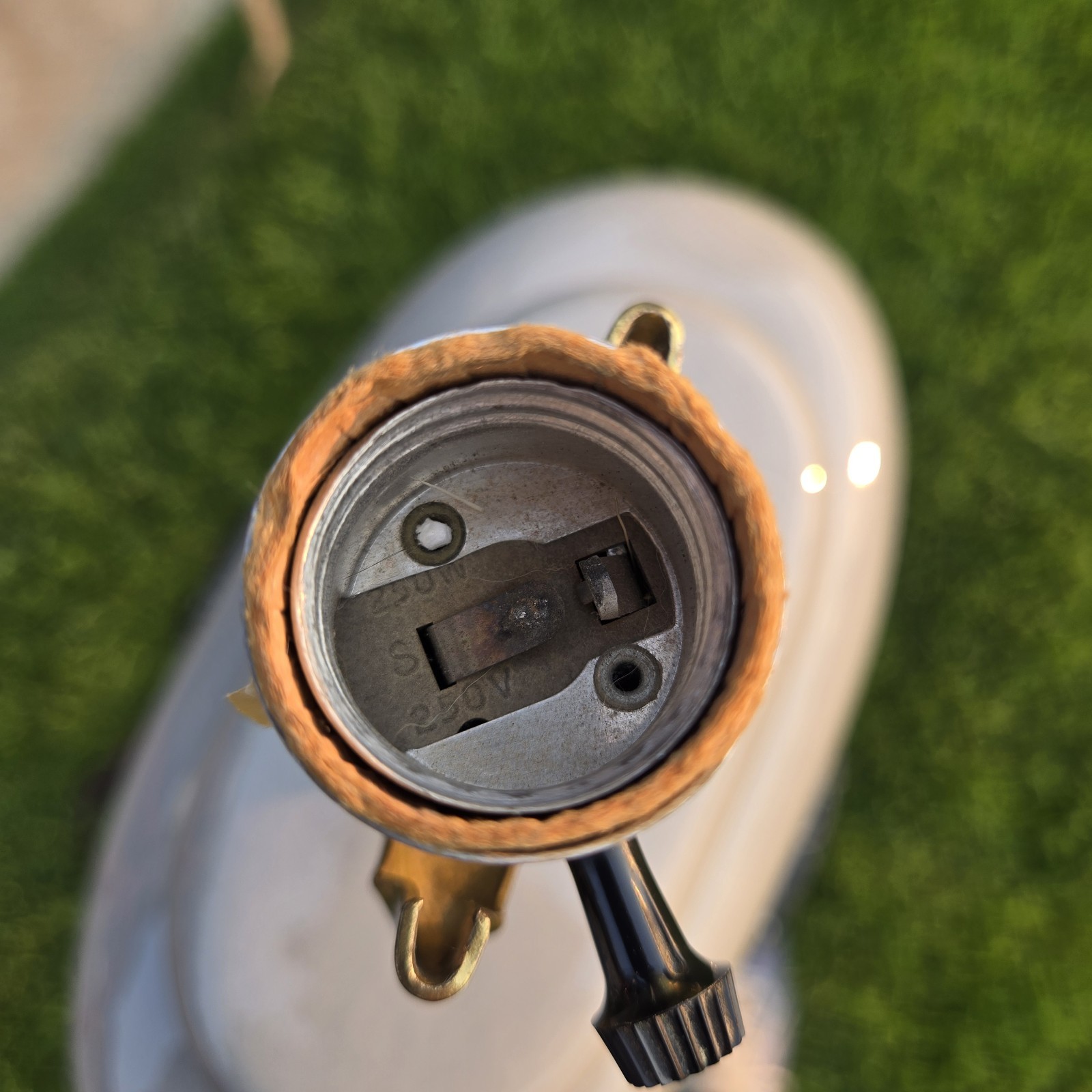 Jaru  Sunset Ceramic Lamp Base Gold Band Vintage Mid Century Modernist C1