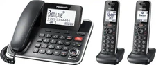 Panasonic KX-TGF882 Black 2 In 1 Corded Cordless Phone 2 Cordless Handsets