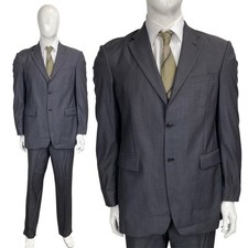 Traje KENZO HOMME 100% Lana 42R 34/32 Gris Diseñador Ajuste Cómodo