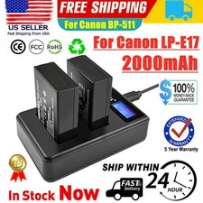 2X LTD2 USB Charger for Canon LP-E17 LPE17  Canon EOS 750D Camera Battery
