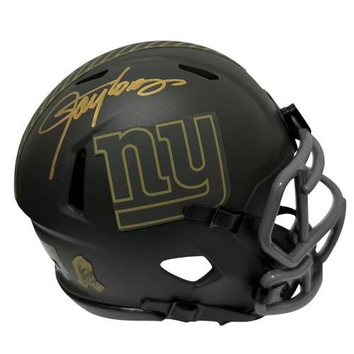 Lawrence Taylor Signed New York Giants Salute 25 Mini Helmet Beckett Wit BAS COA