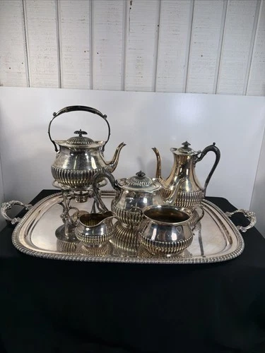 Sterling Silver Tea Set, Martin, Hall & Co (Richard Martin & Ebenezer Hall)