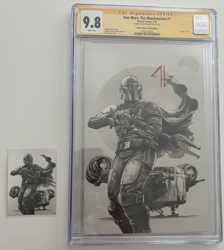 STAR WARS MANDALORIAN #1 CGC SS 9.8 Granov SIGNED/SYMBOL SDCC B&W VIRGIN LTD/400